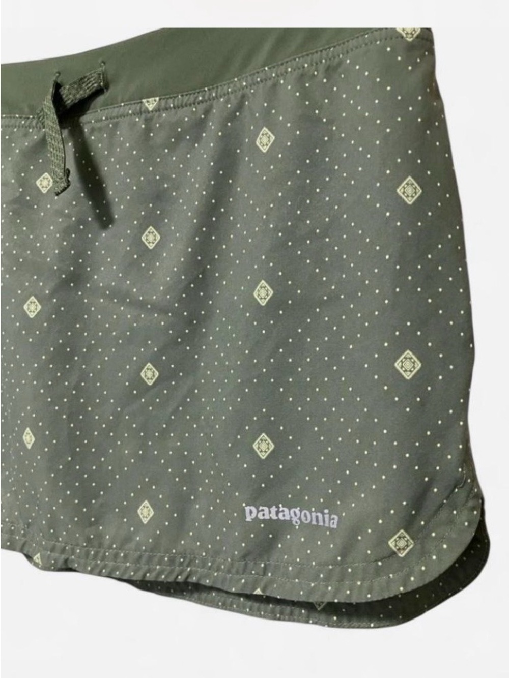 Patagonia Olive Green Printed Active Skort Drawstring Waist Women’s Size Small - Picture 2 of 8